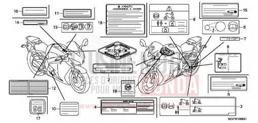 ETIQUETTE DE PRECAUTIONS CBR1000RRC de 2012